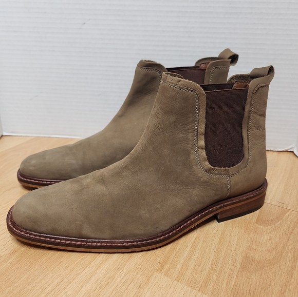 Dune London Leather Beige Chelsea Boots Mens Size 7M - Picture 1 of 16